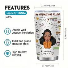 1 pièce, Gobelet isotherme en acier inoxydable à double paroi de 20 oz/591 ml, cadeau unique pour sœurs, mères, tasse classique convenant aux boissons chaudes ou froides comme le café, le lait, le thé ou l'eau