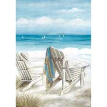 6pcs 8x12Inch Paint By Number Kit For Adults - Complete Beginner Art Supplies With Brushes, DIY Canvas Painting With "Beautiful Seaside",For Home Decor, Gift For Family & Friends - 彩色 - 查看 2