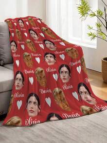 1 Item, Custom Photo Blanket, Custom Flannel Blanket With Photos And Text, Bedding Blanket, Custom Bed Blanket, Custom Picture Blanket, Personalized Family Photo Blanket, Custom Image Blanket, Personalized Family Blanket With Image, Personalized Throw Blanket, Friends Blanket, Comfort Blanket, Family Gift, Wedding Gift, Mother's Day Gift, Birthday Gift, Office Blanket, Office Blanket - Multicolor - View 4