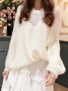 Women Sweaters - 白色 - 查看 3