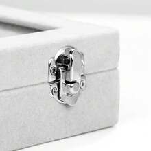Jewelry Box Rings Organizer Tray 7 Slots Velvet Jewelry Earring Storage Box With Transparent Lid Jewelry Display Case For FFgirls Women (Gray){Inchcolor_nameinch:InchGrayinch} - Gray - View 6