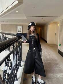 女式条纹拼布修身开衫上衣，长袖翻领 T 恤