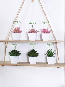 Bộ 1/6 cây xương rồng mini nhân tạo, thích hợp trang trí nhà cửa, phòng khách, bàn, bệ cửa sổ, bàn làm việc, quà tặng Ngày của Mẹ, tiệc cưới. - Bột xanh - Xem 8