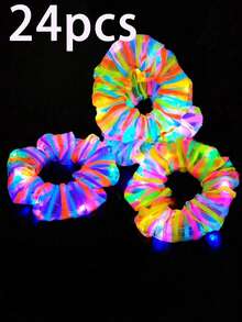 24 Hair Clips With Carnival Party LED Lights For Carnival Parties, Suitable For Various Occasions As Hair Accessories. They Are Suitable As Gifts For Friends, Decorations For Thanksgiving, Gifts For Autumn Parties, Headwear For Carnivals, New Year Decorations, Wedding Accessories, Party Decorations, Concerts, Birthday Presents
