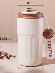 1个450毫升不锈钢保温旅行咖啡杯，带提手，双层真空密封，保温/保冷，防滑，适用于水、奶昔、茶或冰咖啡，非常适合居家、办公、公路旅行、露营、徒步、运动、野餐等场合。