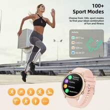 39 pouces Montre connectée femme Appel Bluetooth Montre connectée femme avec plusieurs modes d'exercice, cadran personnalisable, contrôle de la musique, suivi de la santé des femmes, suivi du sommeil Montre connectée fitness compatible avec Android et - Doré - Voir 5