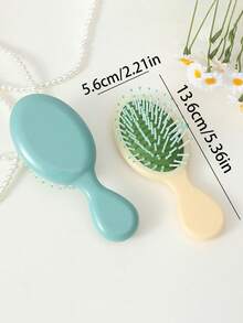 1pc Foldable Massage Hair Comb, Convenient For Travel, Space Saving, Straight & Curl Styling, Unisex Portable Massage Brush