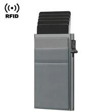 Fashion High-End Pop-Up Card Holder & Wallet For Men, Minimalist Anti-Theft Business Card Bag And Check Wallet,  Ideal Gift For Dad, Husband, Boyfriend.Men's And Women's Wallets & Check Holders - Grey - View 9