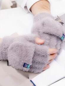 1 par de guantes convertibles unisex con tapa abatible - Cálidos para el invierno, compatibles con pantalla táctil, a prueba de viento, adecuados para ir al trabajo en clima frío - Multicolor - Ver 14