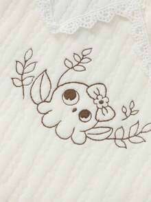 Balabala Baby Girl Cartoon Embroidery Crew Neck Sweatshirt - Off-white - View 5