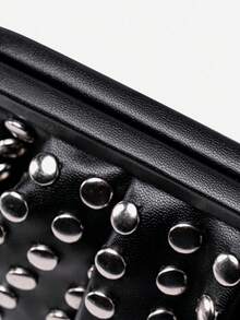 New Fashionable Versatile Simple Rivet Banquet Bag Niche Design High-End Retro Punk Style Popular Design Commuting Shopping Ladies Black, Halloween Purse Perfect For Fancy Party Halloween Fashion & Gothic Fashion - màu đen - Xem 4