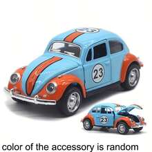 Modelo de coche de carreras de aleación a escala 1:32 del Escarabajo Vintage, en colores surtidos, con apertura de puertas y acción manual de retroceso, ideal para jóvenes y adultos, regalo para cumpleaños, Navidad o Halloween - Multicolor - Ver 15