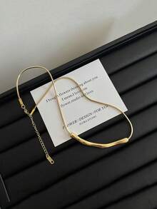 VceTd 1條簡約、中性的鋼材竹簍設計吊墜項鍊,適合女性日常佩戴或作為派對禮物 - style1-LW003 - 查看 7