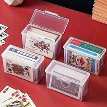 Portable Playing Card Case Container Plastic Gaming Card Holder Organizers Empty Snaps Closed Card Storage Box Durable Playing Game Card Storage Box Portable Card Container Playing Cards,Card Games,Games,Gambling,Game Box,Plastic Card,Playing Cards,Card Games,Playing Card Holder,Closed Organizer,Switch Game Card Case,Card Shuffler - Transparent - View 3