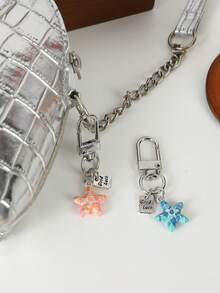 1pc Ocean Animal Starfish Keychain Creative DIY Handmade Men's Charm Car Keychain Personalized Fashion Handbag Backpack Pendant Accessories Popular Summer Beach Starfish Keychain Souvenir Keychain Boyfriend Birthday Gift Family And Friends Novel Jewelry Gift Unique Christmas Gift