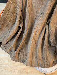 LUCIDVUE 1pc Women's Chinese Style Linen Jacket, Spring/Summer New Retro Loose Fit Tie-Waist Top With Pockets, Open Front Casual Cardigan, Tea Ceremony Outfit - Mocha Brown - View 10