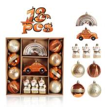 New 13-pack Christmas pendants Christmas tree holiday celebration electroplating painted pendants ornament set cross-border