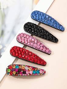 5个优雅高端水钻发夹，适合日常、派对和摄影，发夹、发卡、发饰、头饰、发卡 - 彩色 - 查看 4