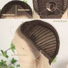 13x4 Free Part Blonde Highlight Brown Color Long Body Wave Lace Front Wig Pre Plucked Hairline Glueless Soft Warm Brown Wavy Hair Wig 26 Inch Heat Resistant Synthetic Hair Breathable HD Lace Wig For Women Girls Daily & Party Use Synthetic Hair Replacement Wig Ready To Wear Wig 180% Density - 漸變金色 - 查看 8