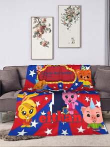 1Pc Plim Plim Blanket Anime Lovers Gift Idea - Luxuriously Soft Flannel Blanket For Couch, Camping & Travel Adventures - màu đen - Xem 2