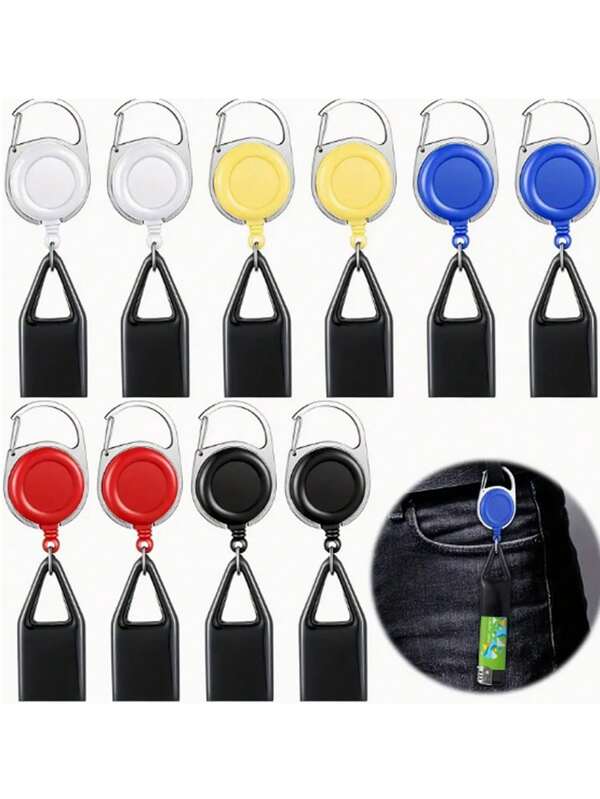 1 pieza Correa retráctil para encendedor con clip único para conveniencia - Llavero portaencendedor retráctil con clip, Funda retráctil para encendedor con marco de metal y agarre de silicona - Llavero con clip giratorio para accesorios al aire libre, artículo esencial de viaje, diseño compacto, accesorio moderno, entusiastas del aire libre, accesorio para fumadores, clip retráctil para encendedor, llavero portaencendedor de color surtido, funda clásica para encendedor con clip único para conveniencia.