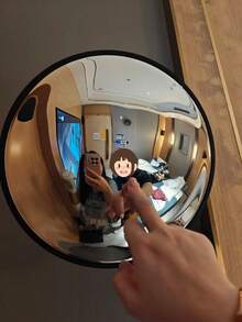 Espelho de parede redondo decorativo de 1 peça - Espelho horizontal de parede de corpo inteiro com moldura de plástico, sem necessidade de eletricidade | Decoração decorativa para sala de estar, quarto, hall de entrada, decoração de parede de banheiro, espelho de selfie para experimentar roupas, decoração de quarto, decoração de camarim, decoração de quarto individual