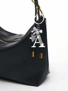 Diamond Personalized Minimalist A-Z Multifunctional Bag Charm, European And American New Arrival Creative Luggage Key Chain - Shiny 5-Star Diamond Pendant, Shiny Letter A-Z, Shiny Bow, Shiny Alloy Bag Charm - Perfect Gift For Birthday And Special Occasions, Earphone Charm - Multicolor - View 3