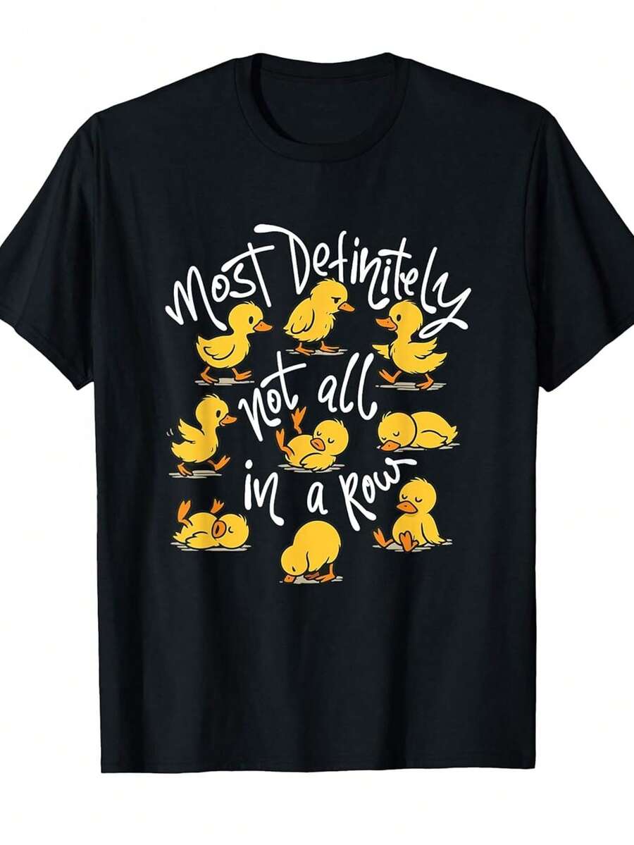 Definitely Not A Row - Sarcastic Joke Duck Lover-Shirt, Washable, Fashionable And Smooth Texture Suitable Summer, Outdoor Sports, Holiday Gifts, Parties, And Vacations ODAJ - màu đen - Xem 1