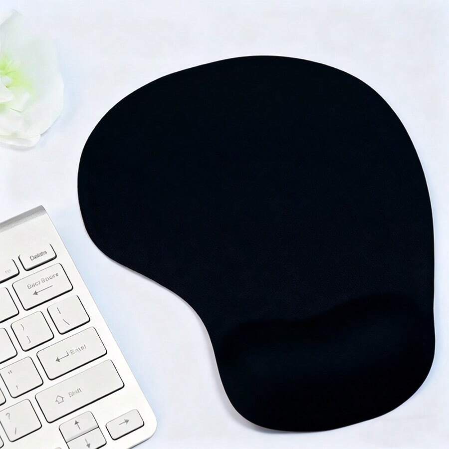 Cojín de muñeca ergonómico de EVA, alfombrilla de ratón de espuma de memoria antideslizante, descanso de escritorio cómodo y amigable con la piel para uso de computadora en oficina - Negro - Ver 1