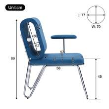 Office Chair With Integrated Cat Bed - Pet-Friendly Chair, Scratch-Resistant Material, Wide Seat, Replaceable Armrests, Human-Friendly Design, Cat Bed In The Backrest, Armchair - Blue - View 10