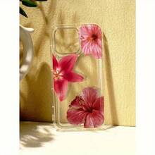 A Phone Case With Three Pink Floral Designs, Suitable For IPhone17/IPhone17 Air/IPhone17 Pro/IPhone17 Pro Max/16 Pro Max/15 Pro Max/14 Pro Max/13 Pro Max/12 Pro Max, Perfect As A Halloween Gift, Easter Gift, Or For Your Girlfriend, Boyfriend, Or Personal - 無色 - 查看 5