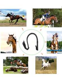 Látigo de caballo profesional de 95 cm - Mango de piel de PU suave, látigo, látigo de serpiente, látigo de entrenamiento, fusta tejida a mano, reutilizable, adecuado para entrenamiento, práctica y juegos al aire libre - Accesorio de equitación duradero, fácil de usar y portátil