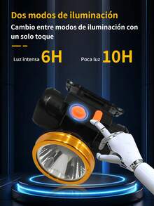 2 Piezas Faro frontal impermeable y de alta luminosidad con 1 luces LED,2 modos,Linterna frontal LED de alta potencia, linterna superbrillante,para acampar al aire libre, carga USB, cómodo de usar, adecuado para trabajo nocturno al aire libre como acampar, pesca nocturna, reparaciones, camping, running, caza, senderismo, etc. - Negro - 2 piezas - Ver 10