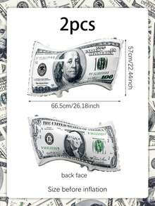 2/4pcs Reusable Dollar Bill Balloons, Large Size Fake Money Balloons For Birthday Decoration, Dollar Bill Party Balloons, Money Theme Birthday, Casino Party, Graduation, FUN Money Theme Party, Las Vegas Party, Birthday Gift For Dad, Bank Interior Decor Balloons - Multicolor - View 10