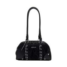 Bolso Boston versátil para mujer, estilo axila, con contraste de colores, informal, de gran capacidad, para el hombro, ideal para el día a día. - Negro - Ver 6
