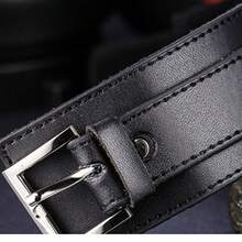 MensPunk Rock Black Wide PU Leather Wrist Belt Cuff Bracelet For Husband Son Boyfriend Gifts - 黑色 - 查看 9