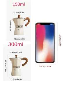 1pc Classic Italian/American Style Stovetop Espresso Maker - 10.14oz Aluminum Moka Pot, Manual Operation, Ideal For Home And Restaurant Use, Great Gift For Back To School, Teacher's Day, Valentine's Day, Eid, Easter, Ramadan, Coffee Bar Essential, Perfect Companion To Coffee Cups - Multicolor Moka Pot - View 3