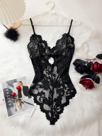 Lingerie sexy, body con bordi in pizzo, body elegante da donna, biancheria da notte seducente, abito da combattimento passionale