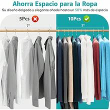30 PCS Ganchos Estándar, Ganchos para Ropa, Ganchos para Ropa de Acero Inoxidable, 42cm Diseño Antideslizante, Se Adapta a Abrigos,Chaquetas,Camisas, Pantalones y Vestidos para Ahorrar Espacio - Negro - Ver 6