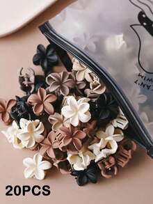 15/20/30/40 piezas Pinzas para el cabello con flores de Plumeria, Accesorios para el cabello de niña con mini pinzas, Clips para el cabello, Pinzas para el cabello, Sujetadores para el cabello, Accesorios para la playa, Accesorio para el cabello con flores para outfits de vacaciones de niña