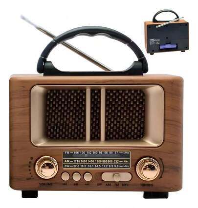 Radios portátiles AM FM, radios retro vintage de onda corta con transistores y parlantes, compatible con alimentación por USB , Bluetooth/TF