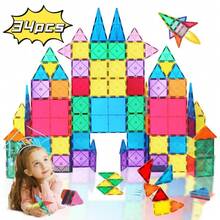 Magnetic Tiles,34PCS 3D Building Blocks, Magnets Building Set For Kids, Construction STEM Stacking Toys, Magnets Toy Gift For Toddlers, Boys And Girls - 彩色 - 查看 5