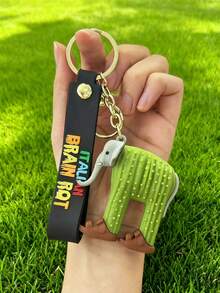 1pc Wooden Stick Figure Shanhaijing Keychain, Creative Gag Car Pendant, 3D Abstract Accessory, Niche Design Bag Charm, National Style Gift Bag Charms Car Accessories Teacher Friend Sister Gift Ideas