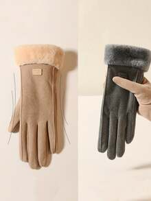 Winter Touchscreen Gloves With Thermal Lined Thick Insulated Gloves, Unisex Polyester Fabric Multiple Colors Available Perfect For Snow Sports And Christmas Gifts Winter Apparel - Multicolor - View 4