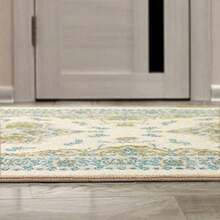 Antep Rugs Alfombras Oriental - Alfombras tradicionales antideslizantes de 2 x 4 pulgadas (antideslizantes) de perfil bajo con respaldo de goma para cocina (verde, 2 pies 3 pulgadas x 4 pies)(2' x 10' (Runner) Azul beige) - Tipo 22 - Ver 8