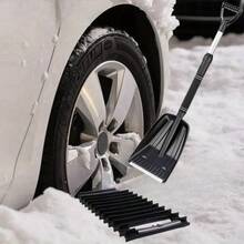 一合一重型多功能汽车雪铲和防滑垫 - 重型雪刷/雪犁附件，带符合人体工程学的手柄和防滑底座 - 适用于轿车和SUV的冬季轮胎牵引装置 - 多功能除雪系统（无需电源） - 可拆卸雪铲和车轮防滑垫，适用于泥泞路面 - 彩色 - 查看 2