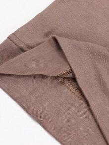 1pc Women Plain Color Tube Cap Hijab Headwear Headband For Abaya Daily Under Cap Veiled Clothes - 淺褐色的 - 查看 10