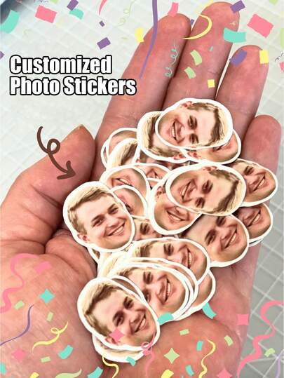 Personalized Custom Face And Head Stickers - Customizable Face/Image Printed Stickers For Personalized Decor, Birthday Party Decorations,Unique Gifts & Daily Diy Projects, High-Quality Stickers For Laptops, Cars, Walls, Cabinets, Desktops, Cups, Water Bottles,Phone Cases, Journals & More, Ideal For Creating Memorable Personalized Accessories & Fun Party Favors,Gifts For Ramadan, Valentine's Day, And Easter ﻿ ﻿ ﻿ ﻿ ﻿ ﻿ ﻿
