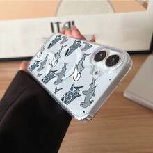 Funda de teléfono a la moda Funda de teléfono: Adecuada para iPhone 17 Resistente a los golpes, magnética, anti-amarilleo, anti-arañazos, anti-huellas, disipación de calor Funda de teléfono acrílica transparente con un lindo patrón de ballena para iPhone 17/17 Pro/17 Pro Max/17 Air/16e/16 Pro Max/16 Diseño para chicas mujeres TPU suave resistente a los golpes más protectora y femenina - 1 pieza - Ver 6