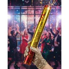 5pz Celebración fácil Tubo de confeti explosivo Decoración de fiestas Cumpleaños/Boda/Jóvenes divertidos - Dorado - Ver 4